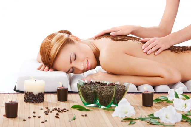 Exotic coffee slimming massage